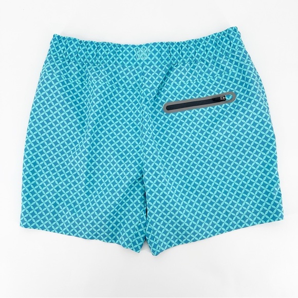 Mack Weldon Swim Trunks Blue Geometric Board Shorts - Picture 5 of 5